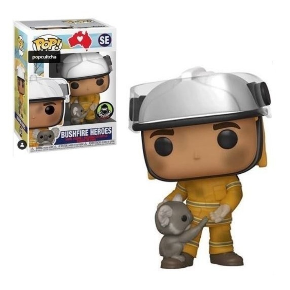 Funko Pop Bushfire Heroes‎ SE Popcultcha Exclusive Firefighter w Koala